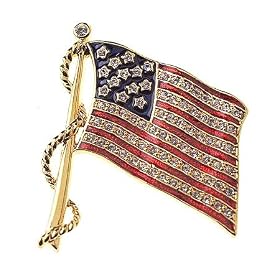 Jacqueline Kennedy Collection - American Flag Pin by 