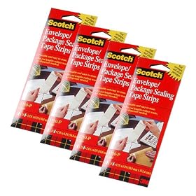 3M Scotch(R) High-Performance Tape Strips, Transparent, 1 7 8in. x 6in., Pack Of 50 Strips by 3M