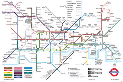 London Underground (Map) Framed Art Poster Print - 24