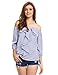 Milumia Women's Tie-bow Vertical Stripe Ruffle Off The Shoulder Blouse Top