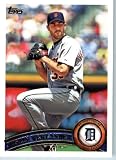 2011 Topps Baseball Card # 355 Justin Verlander - Detroit Tigers - MLB Trading Card (Series 2) in a Protective Screwdown Case