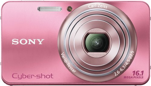 Sony DSC-W570P Digitalkamera (16 Megapixel, 5-fach opt. Zoom, 6,9 cm (2,7 Zoll) Display, bildstabilisiert) pink