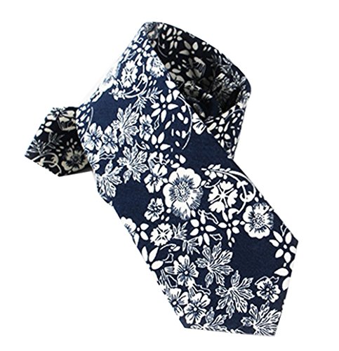 Mantieqingway Men's Cotton Printed Floral Necktie