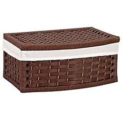 Household Essentials Curved Basket with Lid Lined