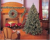 GKI Bethlehem Lighting 12-Foot Pre-Lit Christmas Tree with 1,450 Clear/White Frosted Mini LED Lights, Slim Glacier Fir