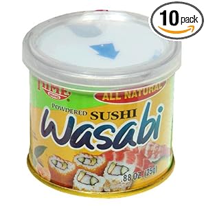Japanese Sushi Wasabi Powder, .88-Ounce Cans (Pack of 10) by Hime