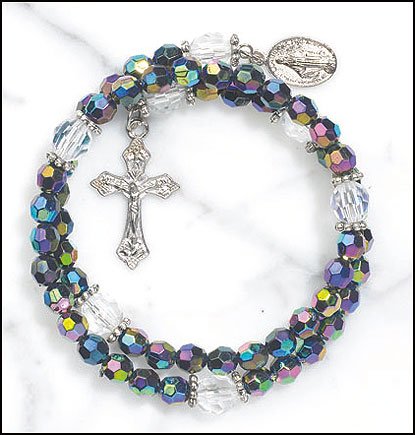 Purple Wrap Style Rosary Bracelet