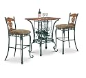 3 Piece Bar Table & Pub Set With 2 Stools