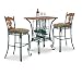 Breakfast Tables | Commercial Dining Tables - 3 PIECE BAR TABLE SET WITH WINE RACK BASE - Bar Table and 2 Bar Chairs