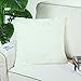 CaliTime Super Soft Throw Pillow Cover Case for Couch Sofa Bed Solid Plush Faux Fur 18 X 18 Inches Ivory