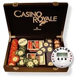 Original Casino Royale James Bond 007 - Blackwood Box + Dealer Button - Blind Timer
