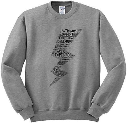 Moment Gear Men's Harry Potter Spells Lightning Bolt Sweatshirt XX-Large Grey