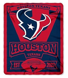 NFL Houston Texans Marque Printed Fleece Throw, Blue, 50 x 60