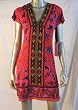 Hale' Bob Red Stained Glass V-neck Dress