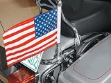 Harley Davidson Touring Motorcycles Pro Pad Flag Mount for 7/8 Round License Plate bar with 6 by 9 USA Flag
