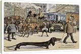 VERY LONG DACHSHUND DOG - Canvas Print 40x30 (101x76cm) by Mary Evans