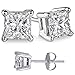 FANTOM Wholesale Sterling Silver Cubic Zirconia Stud Earrings Solid Heavy Basket Settings
