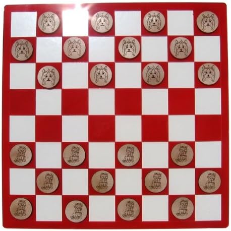 CAMIC designs DOG013CKS Laser-Etched Yorkshire Terrier Checkers Set