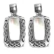 Sterling Silver Mother of Pearl Earrings - Size: 24mm