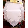 Special Christmas white silver bell table runner and placemats, 15x54