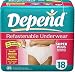 Depend Refastenable Protective Pant, Small/Medium, 18 Count