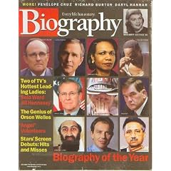 Biography Magazine January 2002 - Sela Ward,jill Hennessy, Orson Welles, Rudolph Giulani, George W Bush, Osama Bin Laden, Tony Blair