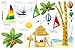 Kappier® Tropical Beach with Palm Trees and Sailboats Peel & Stick Wall Decals