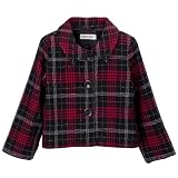 Girls' Cherokee Plaid Cropped Jacket - Black/Red