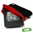 Amazon Kindle 3 ( Wifi Only , Wifi + 3G ) ( Latest Generation ) Accessories Kit: Jet Black with Ruby Red Carrying Sleeve With Extra Pocket + A Live*Laugh*Love Wrist Band!!!