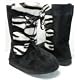 Zebra Fur Sheepskin Shearling Boots with Ties