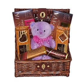 Elegant Godiva Chocolates Valentine's Day Treats with Rosie the Bear Chocolate Gourmet Gift Basket