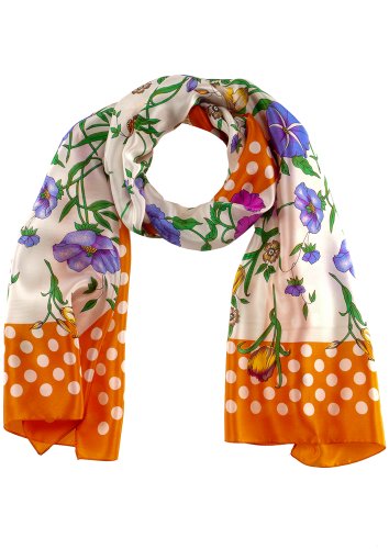 PASSIGATTI Unisex - Erwachsene Schal, All over Druck 48006, Gr. one size, Orange (4-orange Preisvergleich