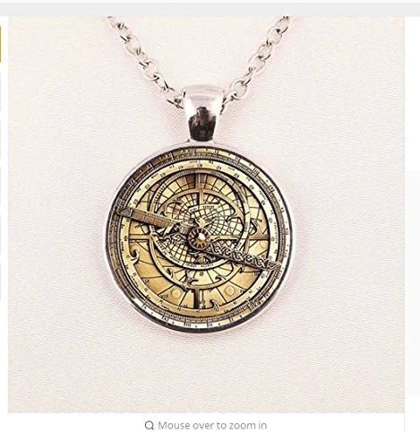 Steampunk Drama Gravity Falls Mysteries BILL CIPHER WHEEL Pendant Necklace, glass doctor who Glass mens astrolabe womens