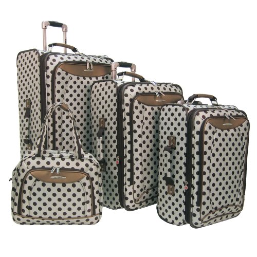 Olympia Spearmint Polka Dot 4 Piece Luggage Set on Travel Gear Bag Travel Gear Bag Olympia Spearmint Polka Dot 4 Piece Luggage Set