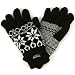 Men's Winter Snowflake Thinsulate Lined 3M 40gram Knit Snow Ski Gloves Black M/L