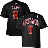 NBA adidas Chicago Bulls #9 Luol Deng Black Player T-shirt (Medium)
