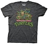  : Teenage Mutant Ninja Turtles - Group With Logo T-Shirt In Charcoal Heather