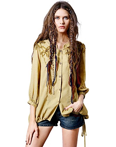 (アートカー)Artka レデイーズレトロ調花モチーフブラウス SA10360Q