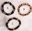 Wood and Coconut Shell Bead Stretch Bracelets