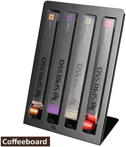 Coffeeboard Capsule Dispenser Capsule Holder for 4 Nespresso Packs, Tableboard, Black