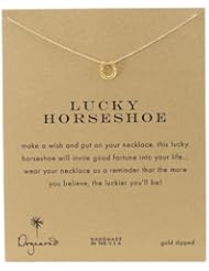 Dogeared Jewels & Gifts "Lucky Horseshoe" Gold-Plated Sterling Silver Pendant Necklace, 18.4"