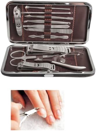 12 In 1 Stainless Nail Clipper Nipper Cutter Pedicure Manicure Set Kit Case