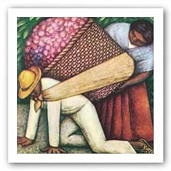 The Flower Carrier by Diego Rivera 28"x28" Art Print Poster