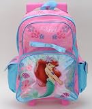 Walt Disney Little Mermaid Ariel Large Rolling Backpack and One Princess Travel Game Card Set