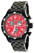 Corvette Men's Black IP Sports Chronograph Watch #CR203-MIPB4 (Red Dial/Black Bezel)