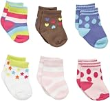 Best Price Carter's Hosiery Baby-girls Newborn 6 Pack Comp Stars-Stripes-Hearts Socks, Pink, 0-3 Months