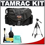 Tamrac 5606 System 6 Pro Digital SLR Camera Bag (Black) + Tripod + Accessory Kit for Canon Rebel T3, T3i, T1i, T2i, EOS 60D, 50D, 5D, 7D, Nikon D3000, D3100, D5000, D7000, D300s, Olympus Evolt E-5, E-30, E-620 and Sony Alpha A560, A580, A33, A55