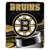 NHL Boston Bruins 50-Inch-by-60-Inch Micro Raschel Plush Throw "Power Shot" Design