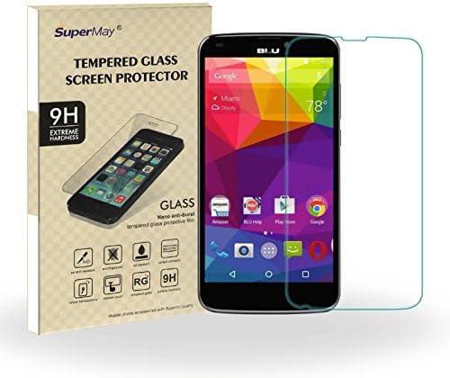 SuperMay® BLU Studio G Plus screen protector, 9H Hardness, 2.5d Rounded Edges, 0.26mm Thickness，Ultra-thin Highest Quality Premium Tempered Glass Screen Protector with Lifetime Replacement Warranty
