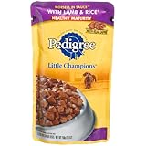 Pedigree Little Champions Healthy Maturity Morsels in Sauce with Lamb and Rice Food for Senior Dogs, 5.3-Ounce Pouches (Pack of 24)